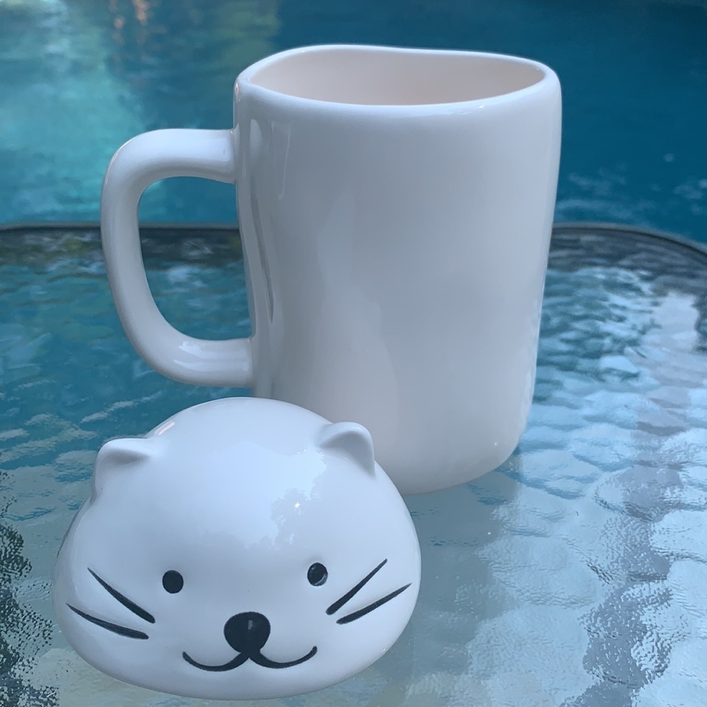 New Rae Dunn KITTY CAT Coffee Mug with Lid - Picture 5 of 6